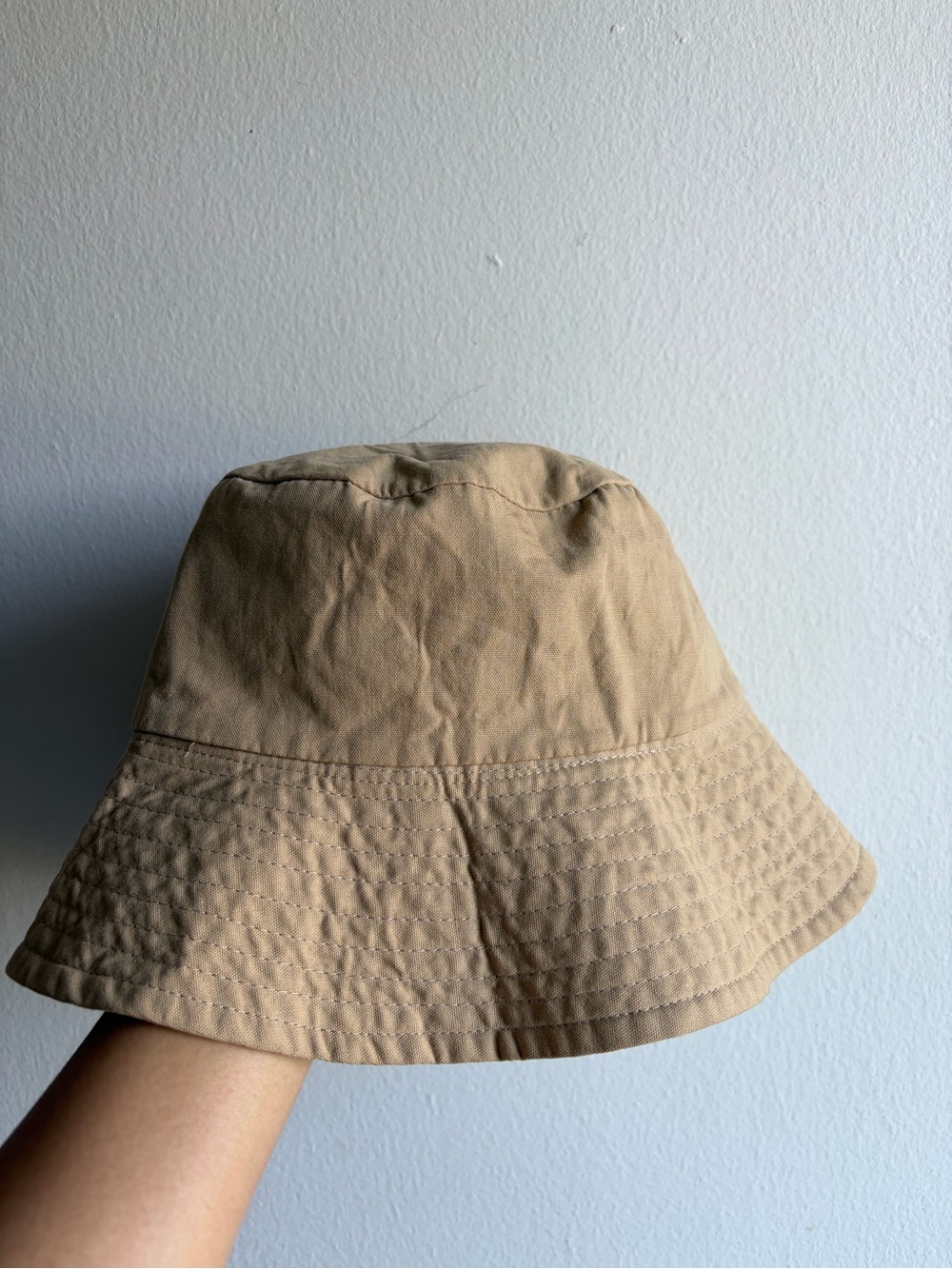 OAK + FORT Tan Cotton Bucket Hat